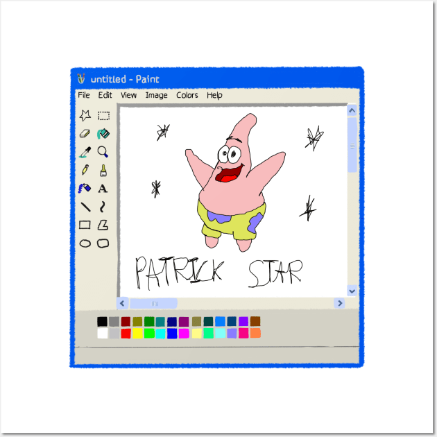 Patrick star ms paint drawing Wall Art by Cyniclothes